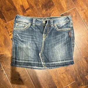 Silver Jean skirt mini